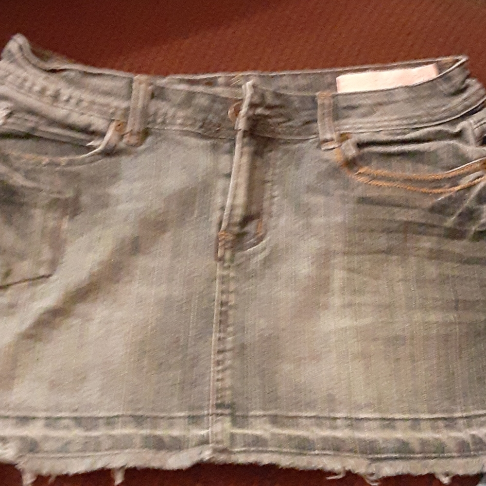 frayed mini denim shirt